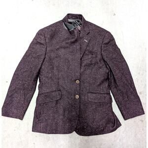 JOE Joseph Abboud Slim Fit Sport Coat Blazer Purple Tweed Textured Italian Style